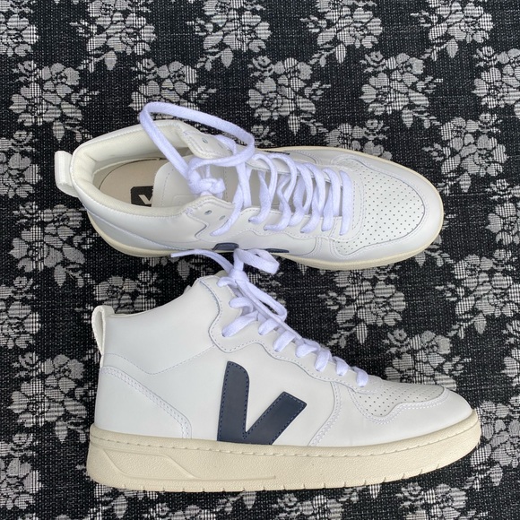 Veja V-15 Leather White Nautico High Top Women's size 9.5 - Picture 2 of 16